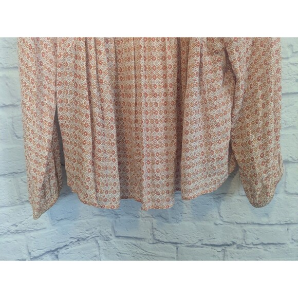 Old Navy Peasant Milkmaid Blouse Boho Floral Front Tie Womens L - Picture 3 of 10
